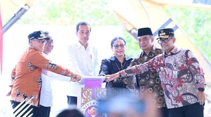 Presiden Joko Widodo Resmikan Groundbreaking Gedung II Kampus Nusantara Universitas Gunadarma.