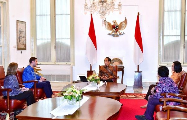 Presiden Jokowi Terima Delegasi Menteri Iklim dan Lingkungan Hidup Norwegia di Istana Merdeka