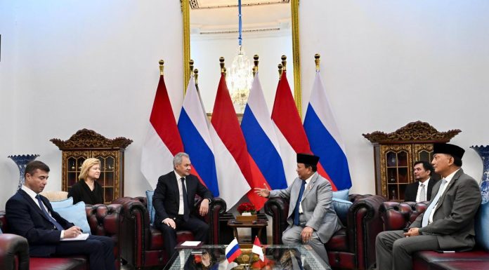 Presiden Prabowo Subianto Terima Kunjungan Kehormatan Sekretaris Dewan Keamanan Federasi Rusia di Istana Merdeka