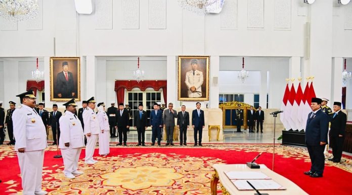 Presiden Prabowo Lantik Gubernur dan Wagub Papua Pegunungan serta Kepulauan Bangka Belitung