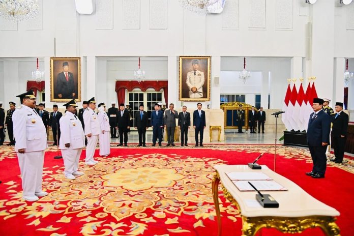 Presiden Prabowo Lantik Gubernur dan Wagub Papua Pegunungan serta Kepulauan Bangka Belitung